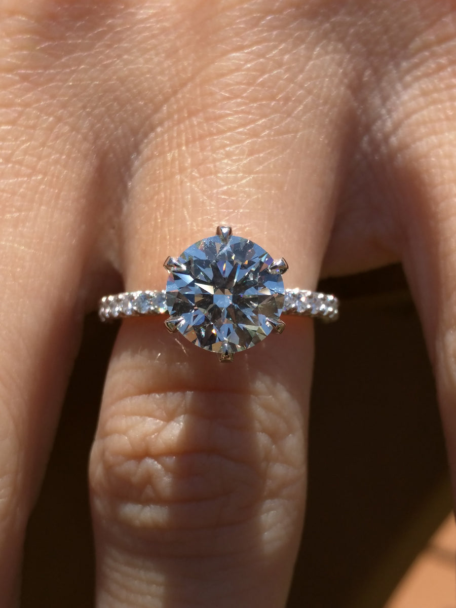 Third Time’s the Charm with Customer’s Brian Gavin Platinum Fishtail Pave Diamond Engagement Ring