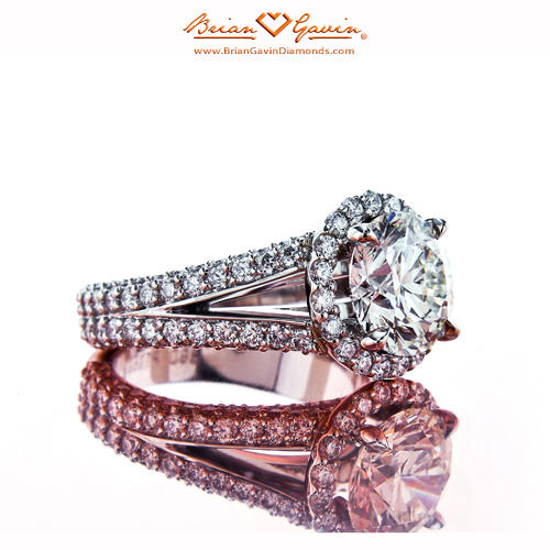 Micro Pave Halo Diamond Engagement Ring