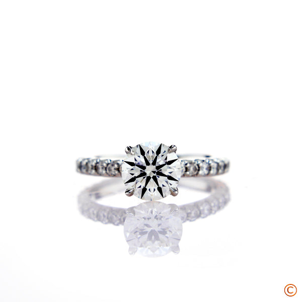 Fishtail Pave Engagement Ring with Novela Head