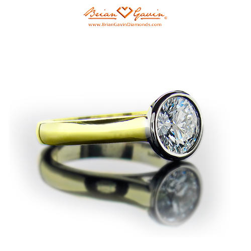 Full Bezel Set Diamond Engagement Ring