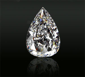 Two carat pear shape diamond engagement ring
