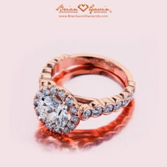 18k Rose Gold Halo diamond engagement rings for $12,000