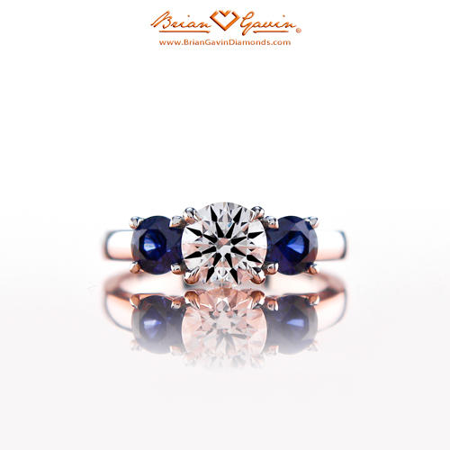 Sapphire and Diamond 3 Stone Engagement Ring