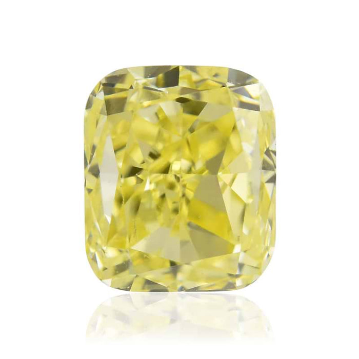 0.41 Yellow VS2 Fancy Color Cushion Diamond