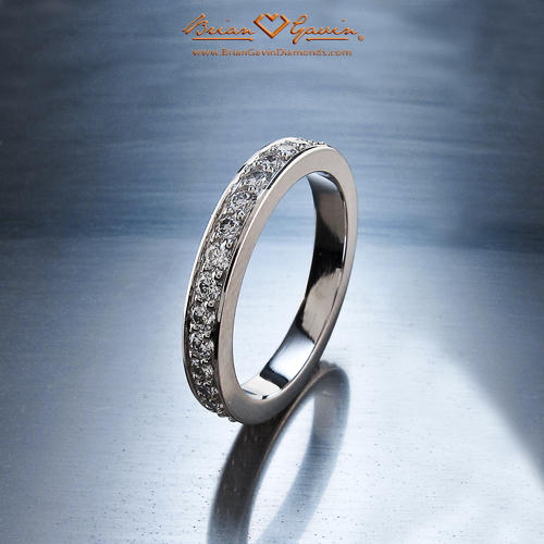 Micro Pave Band - Size: 5.75 - 18k White Gold