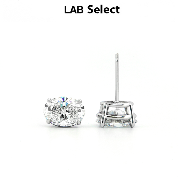Preset Oval Lab Grown Diamond Basket Earrings 1.00 to 2.00ct total weight