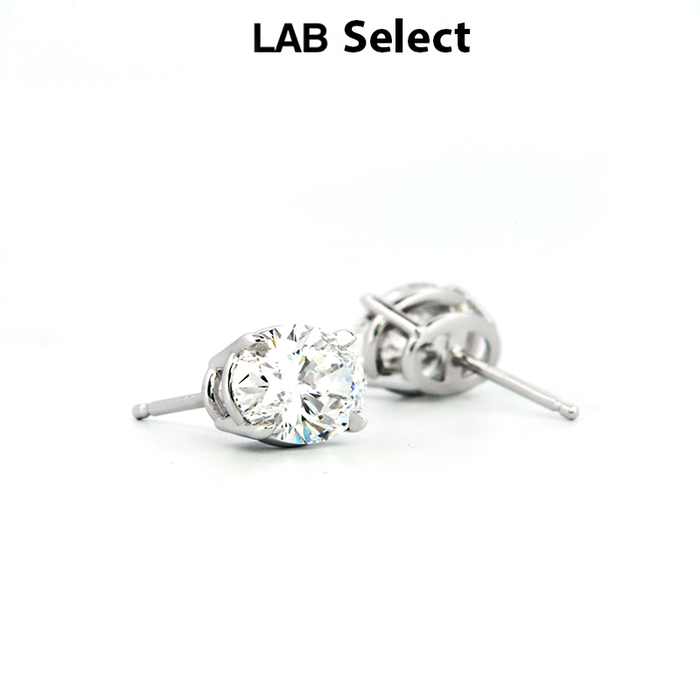 Preset Oval Lab Grown Diamond Basket Earrings 1.00 to 2.00ct total weight