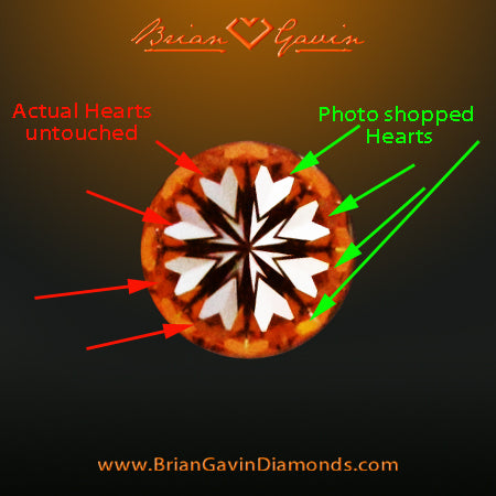 Untouched and Retouched Hearts and Arrows Images Untouched and Retouched Hearts and Arrows Images