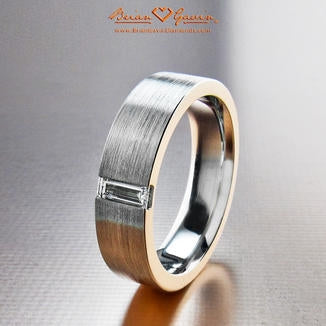 Men's solitaire wedding bands also serve as engagement rings for same ...