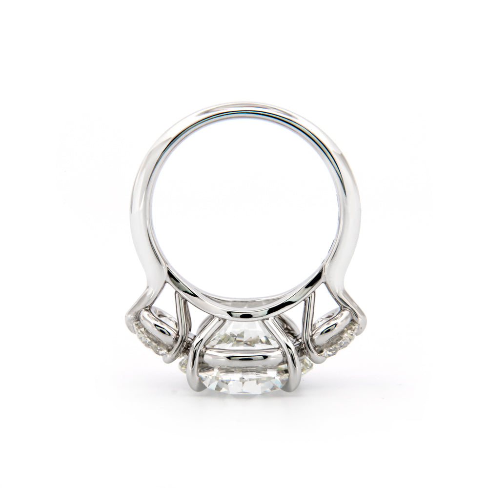 Kathleen Three Stone Ring Featuring A 5.525Ct Center