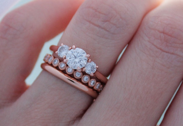 3 Stone Diamond Gold Ring | New York Estate Jewelry
