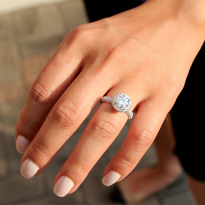 Cheryl wearing her new Brian Gavin Engagement Ring