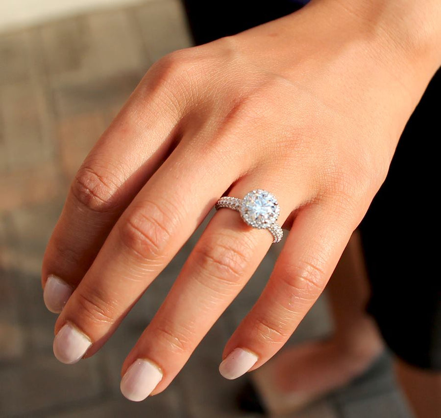 Cheryl wearing her new Brian Gavin Engagement Ring