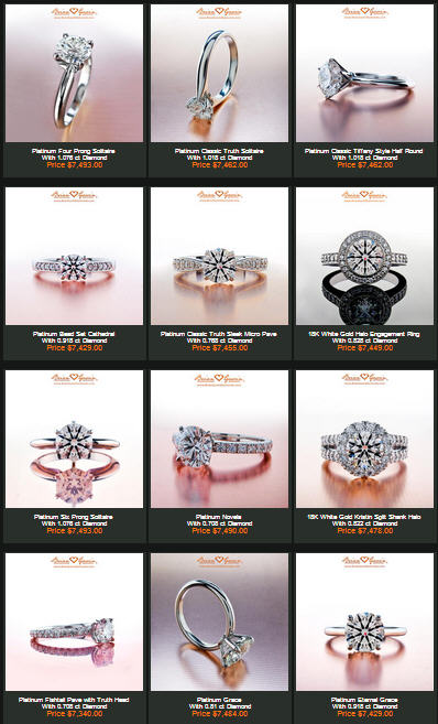 $7500 pre set engagement rings