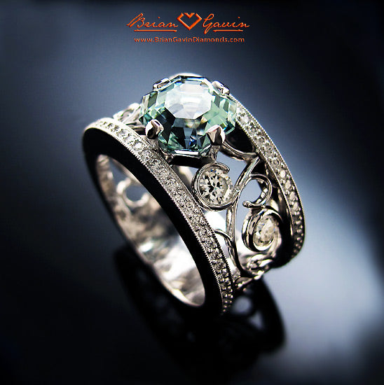 Brian Gavin Diamonds Creates Magnificent Aquamarine and Diamond Heirloom “Mother’s” Ring…
