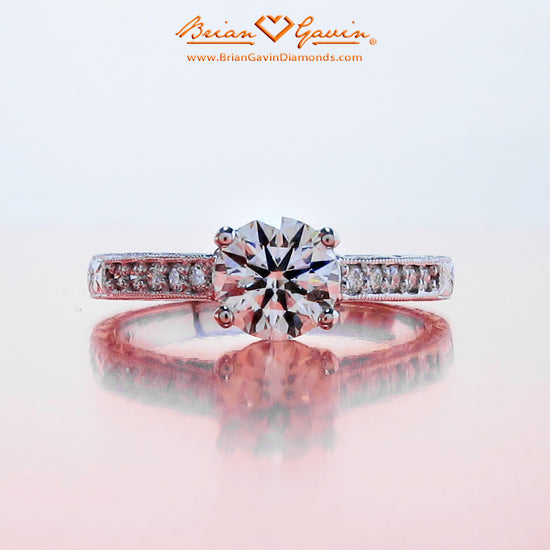 Customer is Thrilled with Brian Gavin’s Hand Engraved Antique Style Diamond Engagement Ring…
