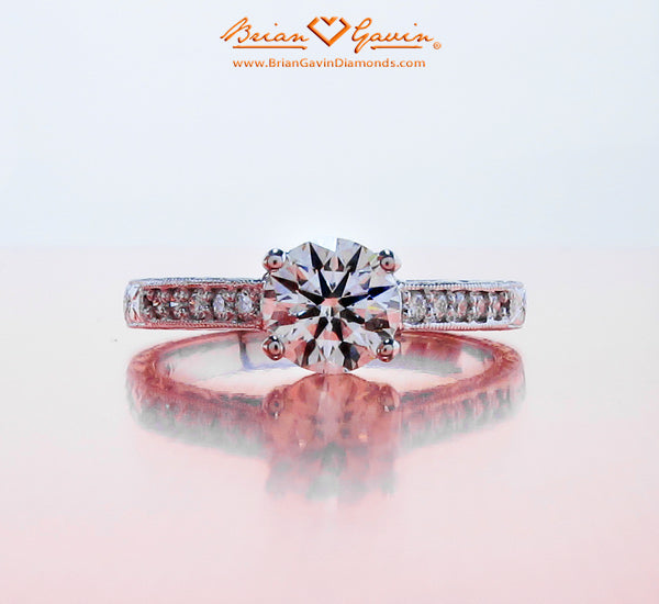 Customer is Thrilled with Brian Gavin’s Hand Engraved Antique Style Diamond Engagement Ring…