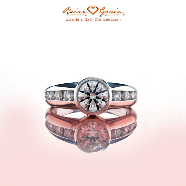 Brian Gavin's Princess Z Bezel Set Diamond Engagement Ring