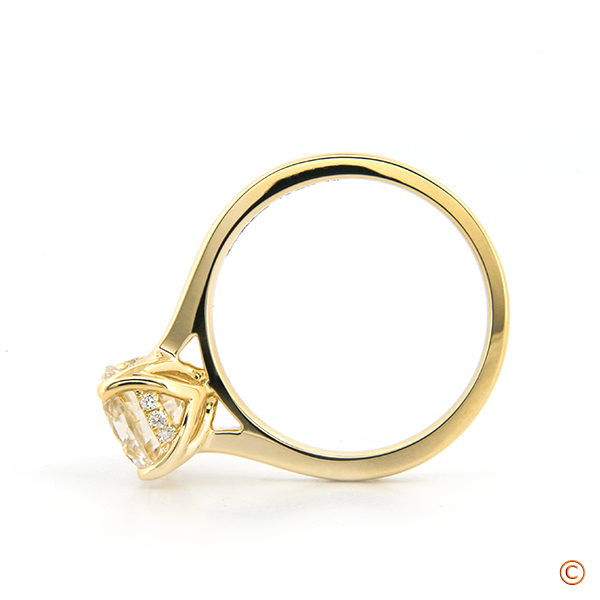Custom Cathedral Style Setting with a 4 prong Petal Inspired Head Design