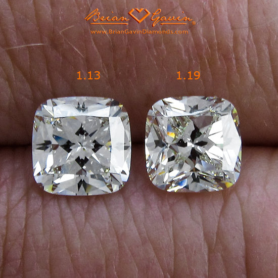The Two Modern Cushion Cut Options on Brian's Fingers
