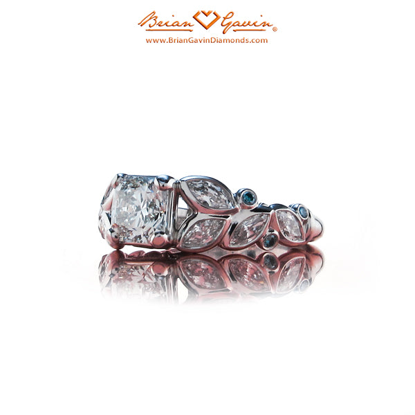 Showing the Details of Anali's Brian Gavin Custom Quadex Diamond Engagement Ring