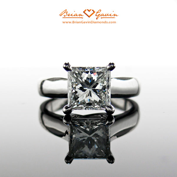 Customer Thrilled with her X-Prong Princess Cut Diamond Reset by Brian Gavin…