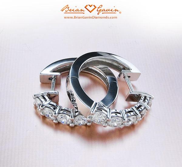 Brian Gavin's Shared Prong Diamond Huggies