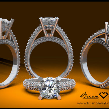 Brian Gavin Creates Magnificent Custom Platinum Diamond Pave Engagement Ring for Ecstatic Customer…