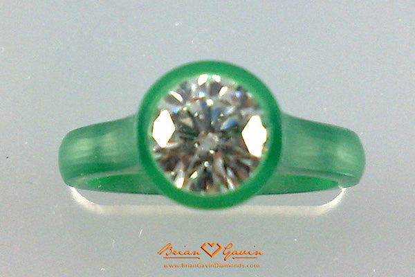 Brian Gavin Diamonds Creates New Platinum Full Bezel Engagement Ring for Customer’s Original Engagement Diamond…