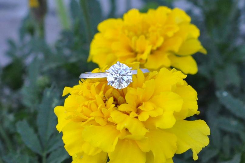 Magnificent Pictures of Brian Gavin Diamond's Classic Tiffany Style Knife Edge Solitaire Engagement Ring...