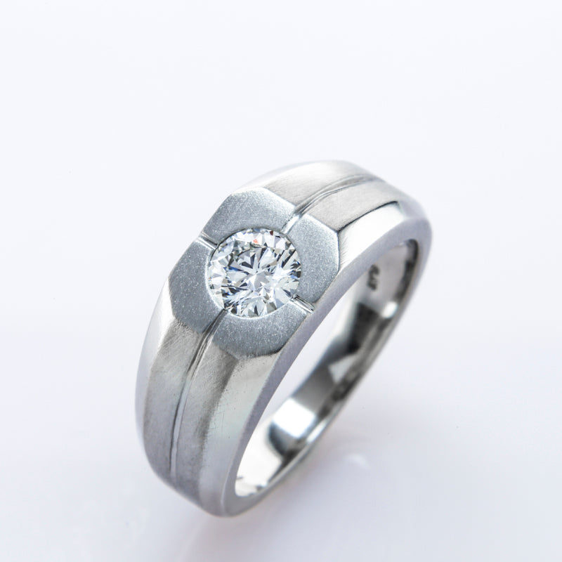 Custom Men's Round Diamond Ring