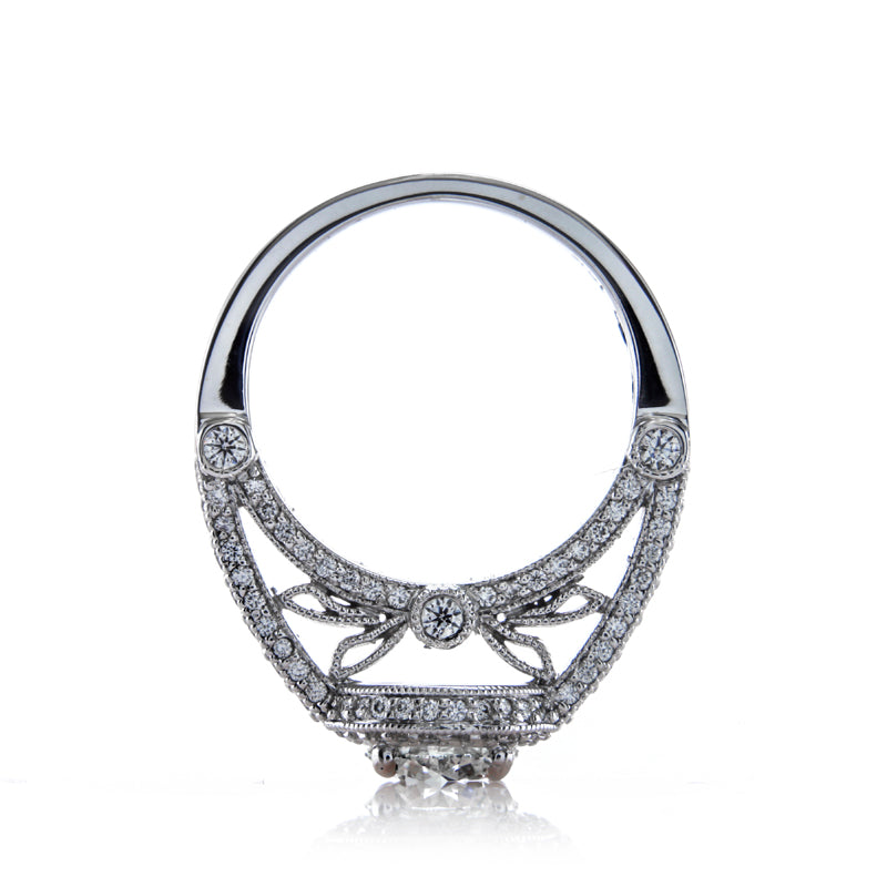 Custom Diamond Halo Engagement Ring