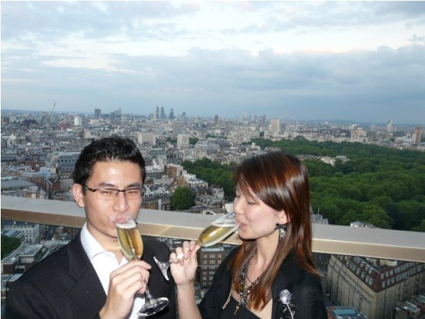The Happy Couple Toasting!