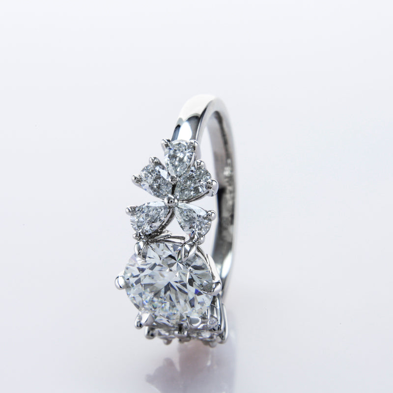 Custom Round and Pear Shaped Ring