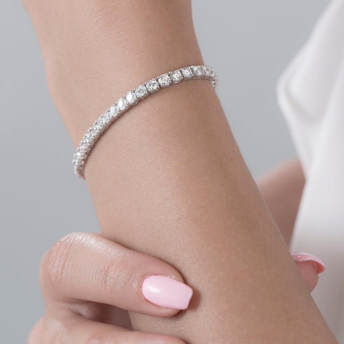 Woman Wearing Lab Diamond Bracelet