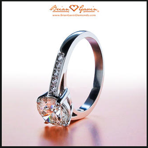 Bead Set Cathedral Style Engagement RIng