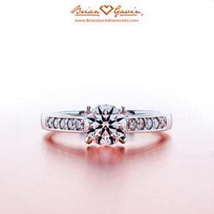 Bead Set Cathedral Style Engagement Ring from Brian Gavin