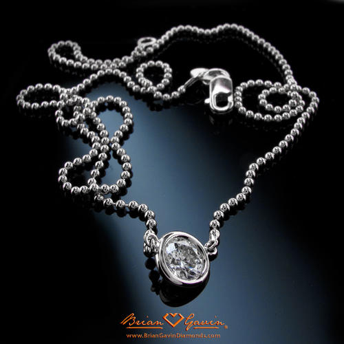 bezel set diamond solitaire pendant 10 year anniversary gift