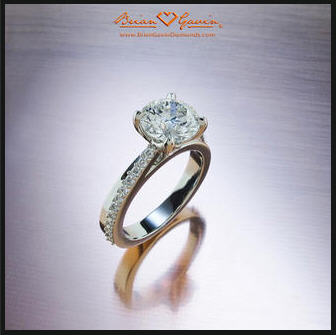 Double Band Pave Set Diamond Engagement Ring