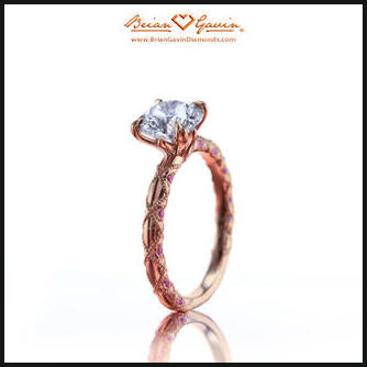 Brian Gavin Lace Solitaire in 18K Rose Gold with Pink Sapphires