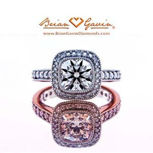 brian gavin signature cushion diamond halo style engagement ring