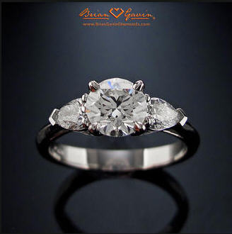 Looking for a Round Brilliant Diamond with Pear Shaped Side Stones