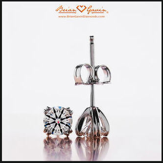 Four Prong Split Prong Diamond Stud Earrings