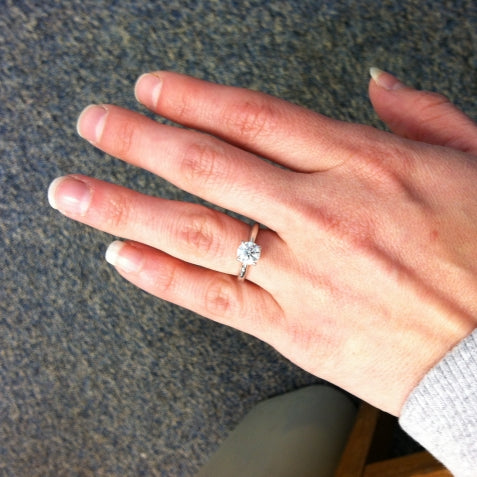 Ana's Hand Shot of her New Brian Gavin Melissa Diamond Engagement Ring