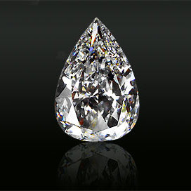 Two carat pear shape diamond engagement ring