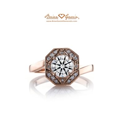 octagon diamond engagement ring from Brian Gavin's 810 Collection in Rose Gold