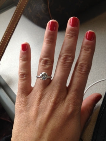 Alexa's Hand Picture of her Brian Gavin Diamond Engagement Ring