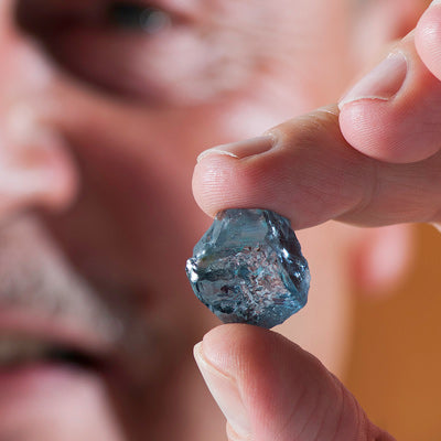 Rare Blue Diamond - 29 carats discovered by petra mining group held by Ceo Johan Dippenaar
