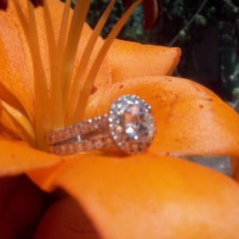 Customer Raves About Her “Kristin” Custom Split Shank Halo Diamond Engagement Ring with a Brian Gavin Signature Hearts and Arrows Center Stone…