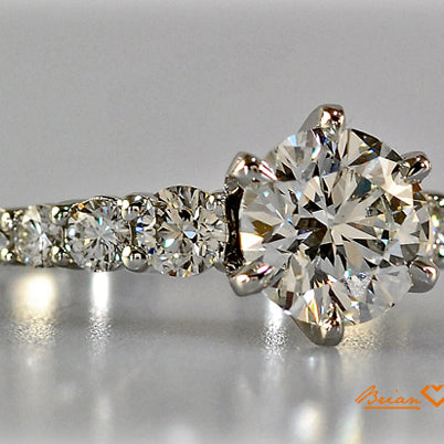 Brian Gavin Diamonds Creates Magnificent Custom Platinum Tapered Diamond Engagement Ring…